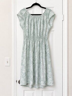 LC Lauren Conrad Smocked-Waist Pleat-Neck Dress
